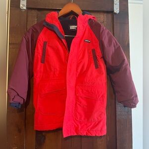 Boys Sz. 7 L Red Lands End Waterproof Jacket